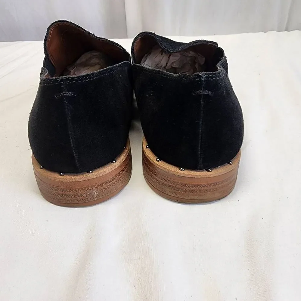 Franco Sarto Jed Black Suede Slip On Women's Size 7.5